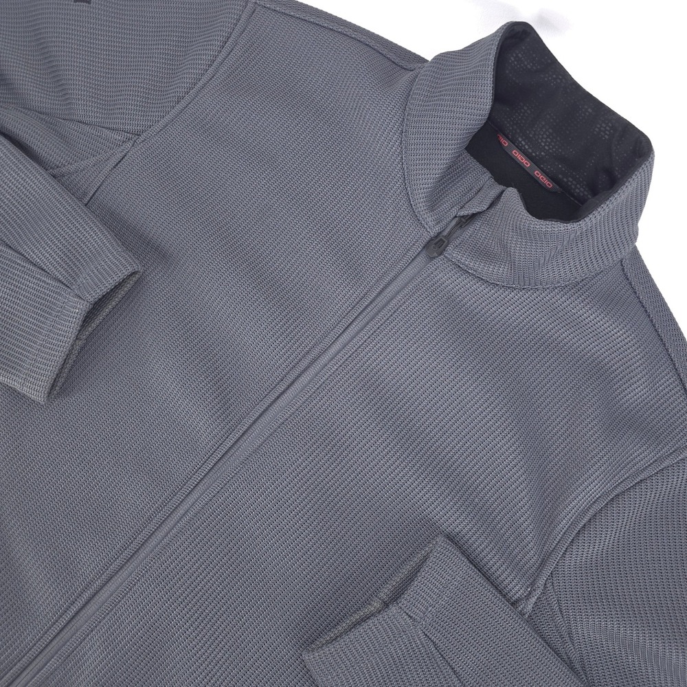 Ogio Waffle Knit‎ Jacket Mens XL Gray Full Zip Fleece Dotiki Embroidered OG727